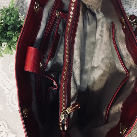 Michael Kors Susannah Dk Red LG Leather Tote bag - Picture 6 of 8